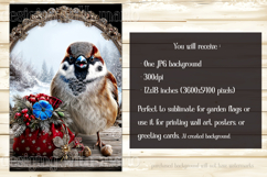 Christmas Garden Flag, Christmas Bird Garden Flag, d50 Product Image 2