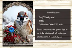 Christmas Garden Flag, Christmas Bird Garden Flag, d50 Product Image 2