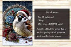 Christmas Garden Flag, Christmas Bird Garden Flag, d51 Product Image 2