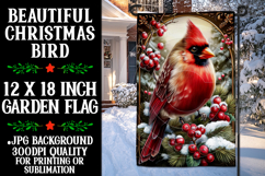 Christmas Garden Flag, Christmas Bird Garden Flag, d52 Product Image 1