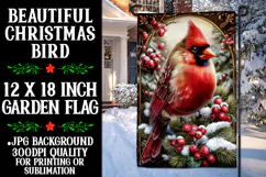 Christmas Garden Flag, Christmas Bird Garden Flag, d52 Product Image 1
