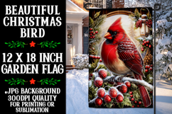 Christmas Garden Flag, Christmas Bird Garden Flag, d53 Product Image 1