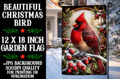 Christmas Garden Flag, Christmas Bird Garden Flag, d53 Product Image 1