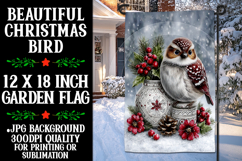 Christmas Garden Flag, Christmas Bird Garden Flag, d54 Product Image 1
