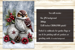 Christmas Garden Flag, Christmas Bird Garden Flag, d54 Product Image 2