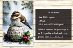 Christmas Garden Flag, Christmas Bird Garden Flag, d55 Product Image 2