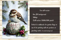 Christmas Garden Flag, Christmas Bird Garden Flag, d55 Product Image 2