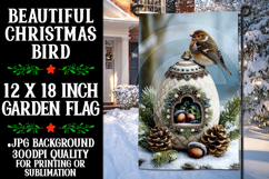 Christmas Garden Flag, Christmas Bird Garden Flag, d64 Product Image 1