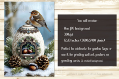 Christmas Garden Flag, Christmas Bird Garden Flag, d64 Product Image 2