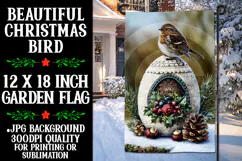 Christmas Garden Flag, Christmas Bird Garden Flag, d65 Product Image 1