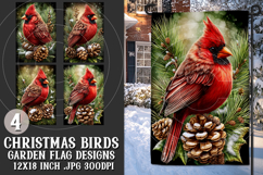 Christmas Garden Flag, Christmas Bird Garden Flags, s12 Product Image 1