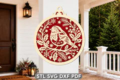 Christmas Bird Ornament Laser Cut SVG Product Image 1