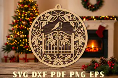 Christmas Bird Ornament Laser Cut SVG Product Image 1