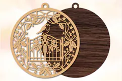 Christmas Bird Ornament Laser Cut SVG Product Image 2