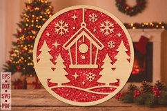 Christmas Birdhouse Laser Cut SVG Product Image 1