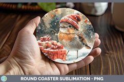 GorgeousChristmas Birds 01 Round Coaster design.