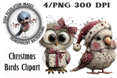 Christmas Birds Clipart Product Image 1