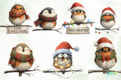 Christmas Birds Clipart Product Image 2
