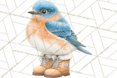 Christmas Bird Clipart, Watercolor Holiday Bird PNG Product Image 3
