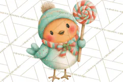 Christmas Bird Clipart, Watercolor Holiday Bird PNG Product Image 4