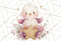 Christmas Bird Clipart, Watercolor Holiday Bird PNG Product Image 4