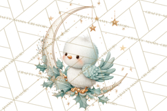 Christmas Bird Clipart, Watercolor Holiday Bird PNG Product Image 2