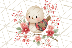 Christmas Bird Clipart, Watercolor Holiday Bird PNG Product Image 4