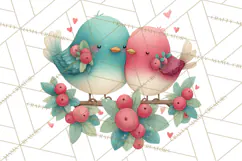 Christmas Bird Clipart, Watercolor Holiday Bird PNG Product Image 3