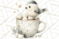 Christmas Bird Clipart, Watercolor Holiday Bird PNG Product Image 4