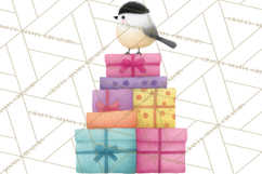 Christmas Bird Clipart, Watercolor Holiday Bird PNG Product Image 3