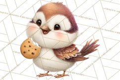 Christmas Bird Clipart, Watercolor Holiday Bird PNG Product Image 2