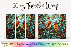 Stained Glass Christmas Tumbler Wrap Sublimation Bundle Product Image 2