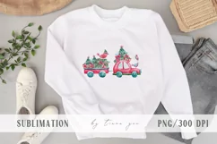 Watercolor Christmas car with gift boxes sublimation - 1 png Product Image 4