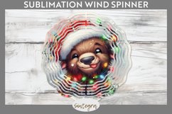 Christmas Bison v1 Entangled in Lights Wind Spinner PNG Product Image 1
