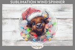 Christmas Bison v2 Entangled in Lights Wind Spinner PNG Product Image 1