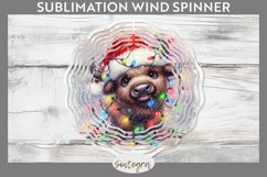 Christmas Bison v4 Entangled in Lights Wind Spinner PNG Product Image 1