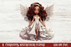 Christmas Black Angel Clipart , Christmas Angel PNG Product Image 1
