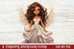 Christmas Black Angel Clipart , Christmas Angel PNG Product Image 1