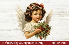 Christmas Black Angel Clipart, Christmas Angel Clipart Product Image 1