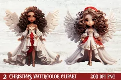 Christmas Black Angel Clipart , Christmas Angel PNG Product Image 1