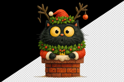 Christmas black cat tumbler mug wrap clipart sublimation png Product Image 2