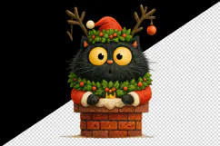 Christmas black cat tumbler mug wrap clipart sublimation png Product Image 2