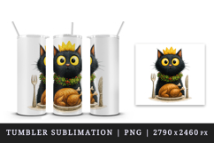 Christmas black cat tumbler mug wrap clipart sublimation png Product Image 4