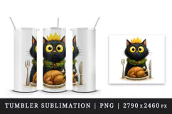 Christmas black cat tumbler mug wrap clipart sublimation png Product Image 4