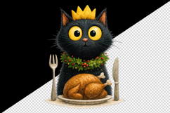 Christmas black cat tumbler mug wrap clipart sublimation png Product Image 2