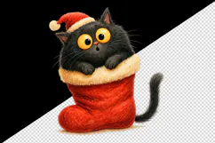 Christmas black cat tumbler mug wrap clipart sublimation png Product Image 2