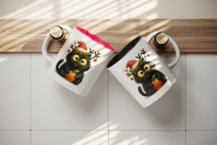 Christmas black cat tumbler mug wrap clipart sublimation png Product Image 3