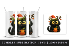 Christmas black cat tumbler mug wrap clipart sublimation png Product Image 4