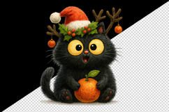 Christmas black cat tumbler mug wrap clipart sublimation png Product Image 2