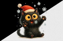 Christmas black cat tumbler mug wrap clipart sublimation png Product Image 2